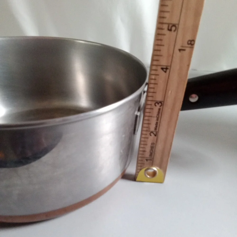 Vintage Revere Ware 1801 Copper Clad Stainless Saucepan Riverside CA 7 Inch